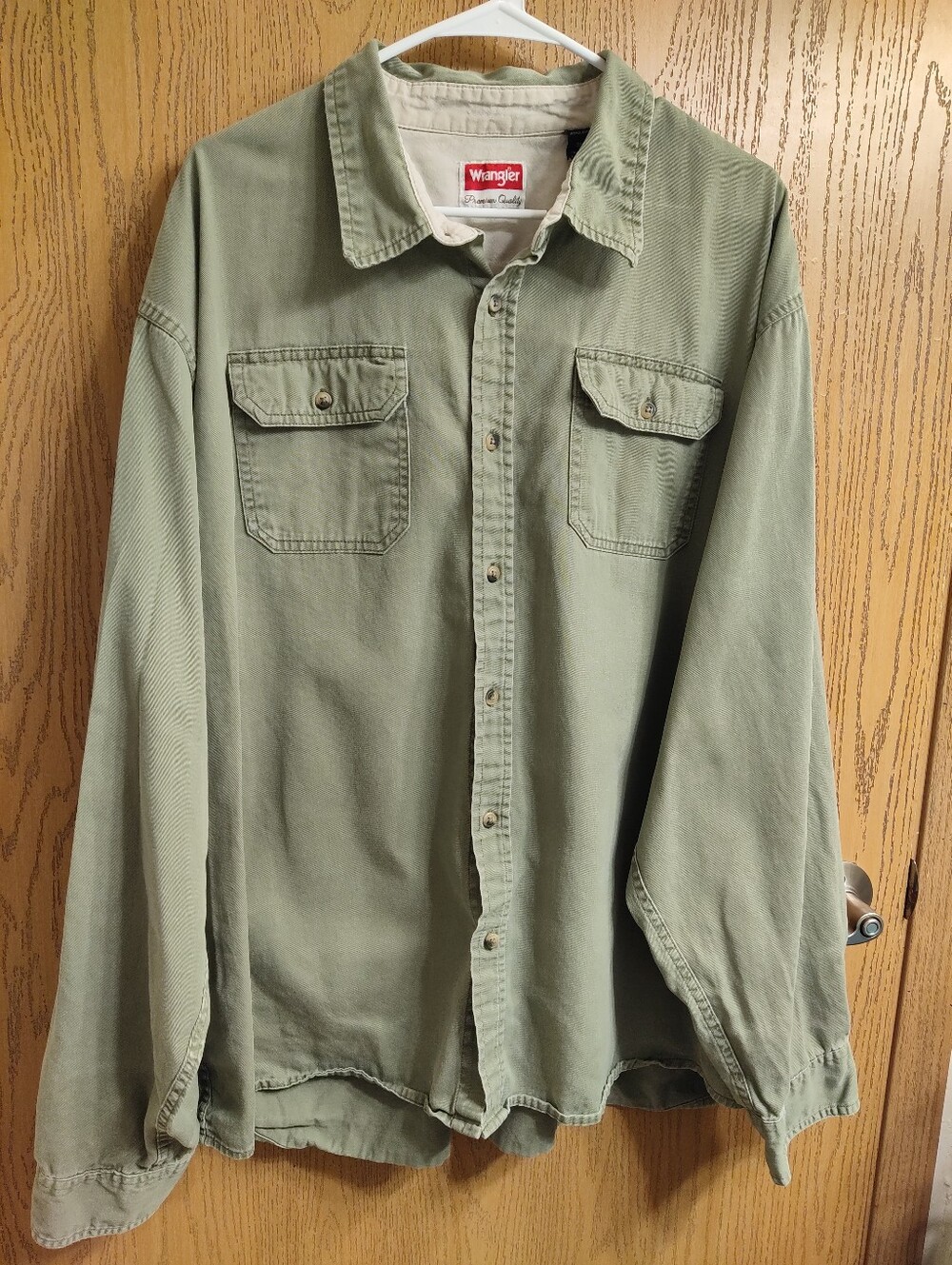 Wrangler Olive Green Button-Front Shirt Jacket